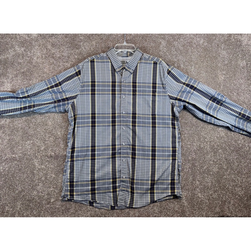 Eddie Bauer Mens Plaid Button Down Long Sleeve Shirt Size XLT Tall